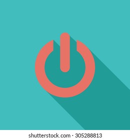 Start icon. Flat vector related icon with long shadow for web and mobile applications. It can be used as - logo, pictogram, icon, infographic element. Vector Illustration.