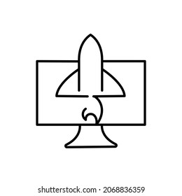 start up icon, launch roket icon vector illustration