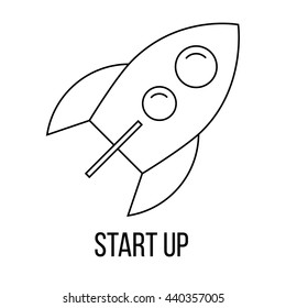 Start up icon or logo line art style. Vector Illustration.