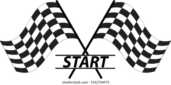 start icon on white background. flat style. race flag sign. start symbol.