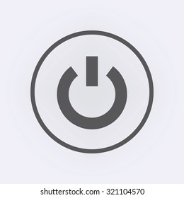 Start icon and power button in circle . Vector illustration