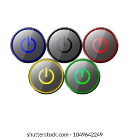 start icon , power button icon on / off