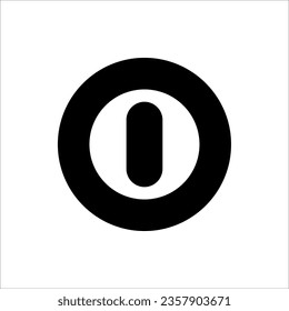 Start icon. Power icon. on button, vector isolated on white background