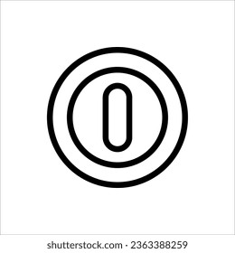 Start icon. Power icon. on button, vector isolated on white background
