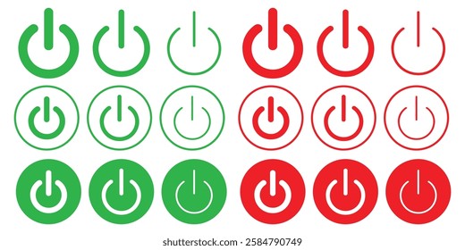 start icon. Power on symbol. power off sign vector on white background
