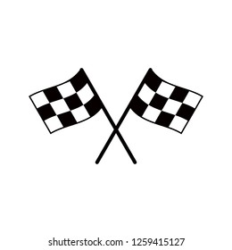 Start icon. Race flag icon. Competition sport flag line vector icon