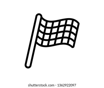 Start icon. Race flag icon. Competition sport flag line vector icon. Racing flag. Start finish flag - Vector 