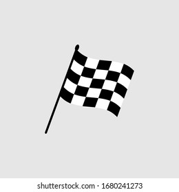 Start Icon. Race Flag Icon. Competition Sport Flag Line Vector Icon. Racing Flag. Start Finish. Vector Illustration