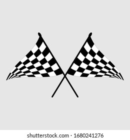 Start Icon. Race Flag Icon. Competition Sport Flag Line Vector Icon. Racing Flag. Start Finish. Vector Illustration