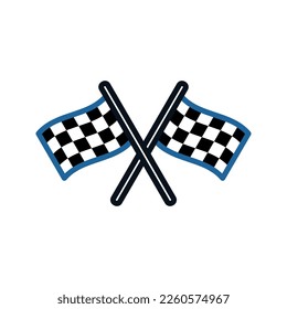 Start icon. Race flag icon. Competition sport flag line vector icon. Racing flag. Start finish. vector illustration