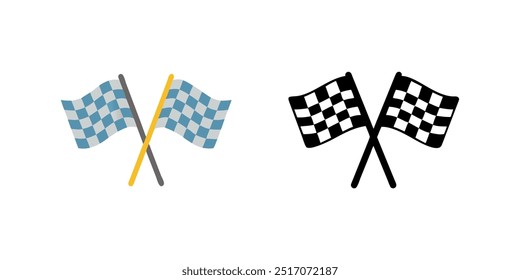 Start icon. Race flag icon. Competition sport flag line vector icon. Racing flag. Start finish. vector illustration