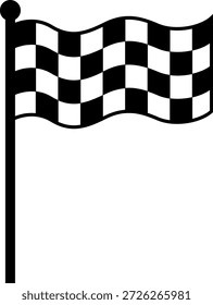 Icono de inicio. Icono de bandera de carrera. Icono de Vector de línea de bandera deportiva de competencia. Bandera de carreras. Comienza y termina. Ilustración vectorial