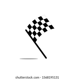 Start icon. Race flag symbol. Finish sign
