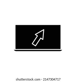 Icono de inicio. flecha de flecha de pantalla. estilo de icono de glifo. adecuado para plantillas de páginas web. diseño simple editable. vector de plantilla de diseño
