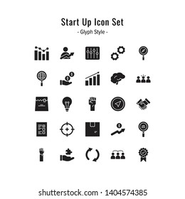 start up icon set. start up icons vector. glyph icon style design