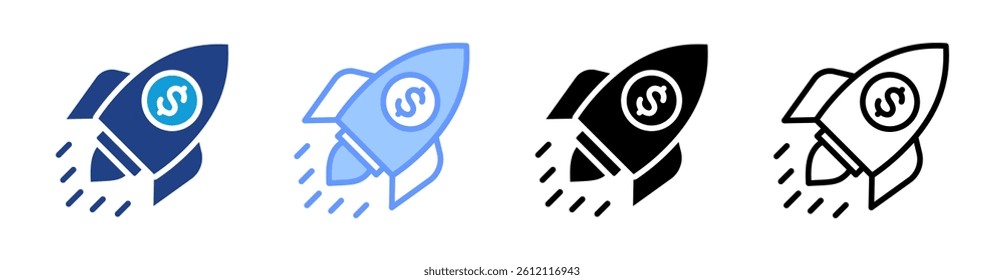 Start Up icon set multiple style collection