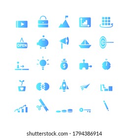 Start Up icon set vector gradient for website, mobile app, presentation, social media. Suitable for user interface and user experience