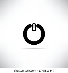 Startsymbol auf weißem Hintergrund