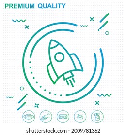 Start up icon, sign, rocket icon illustration - modern design