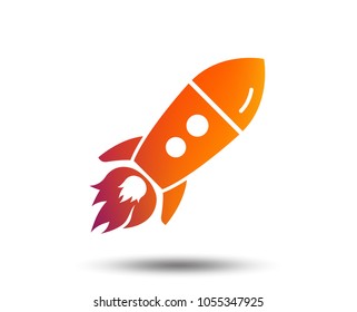Start up icon. Startup business rocket sign. Blurred gradient design element. Vivid graphic flat icon. Vector