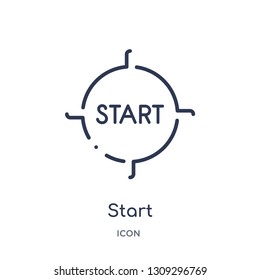 start icon from strategy outline collection. Thin line start icon isolated on white background.