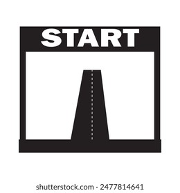 Startsymbol. Flache Stil Start-Symbol Vektorillustration .