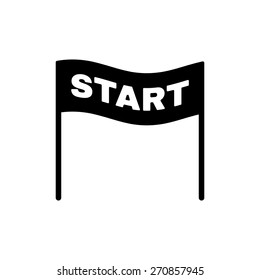 The start icon. Start symbol. Flat Vector illustration