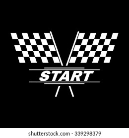 The start icon. Start symbol. Flat Vector illustration