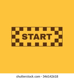 The start icon. Start symbol. Flat Vector illustration
