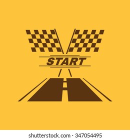 The start icon. Start symbol. Flat Vector illustration