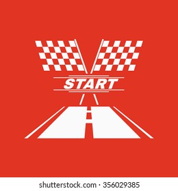 The start icon. Start symbol. Flat Vector illustration