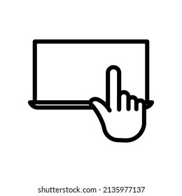 Start up icon. touch screen. line icon style. suitable for web page templates. simple design editable. Design template vector