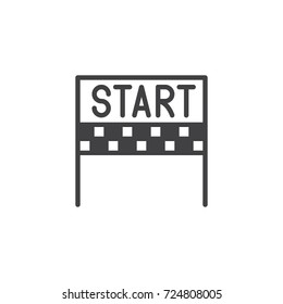 Start icon vector, filled flat sign, solid pictogram isolated on white. Symbol, logo illustration.
