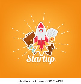 Start up icon vector illustration.
