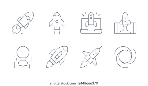 Start up icons. Editable stroke. Containing creativity, deployment, startup, automaticstartup.