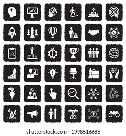 Empieza Iconos. Diseño plano negro oscuro. Ilustración vectorial.
