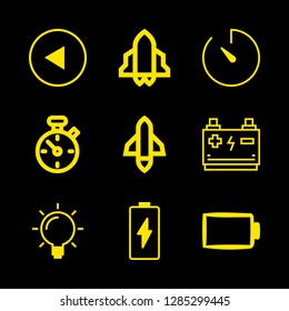 start icons set with idea, chronometer and stopwatch vector set