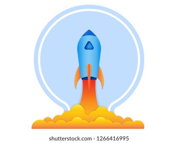 Start up idea vector, Rocket launch