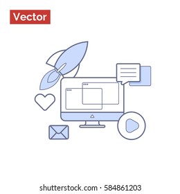 Start up illustration for landing page
