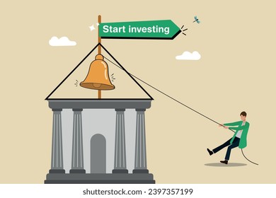 Start invest, financial planning or savings, Investment bank financial service to provide invest advisory, wealth management or loan for company