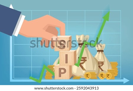 Start Investment today in SIP.  Mutual Fund, Stock, Investment, Finance Company Advertising, Marketing Templates Design vector 