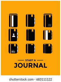 Start a Journal Poster Design With Diary Icons