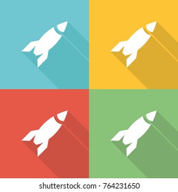 Start Up Launch Flat Icon Concept