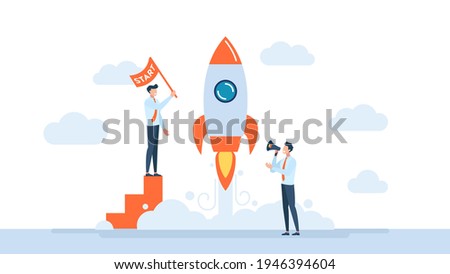 Start up launch, Start up venture, entrepreneurship concept. Vector isolated concept creative illustration. Startup new business project. Development process. Innovation product, creative idea.