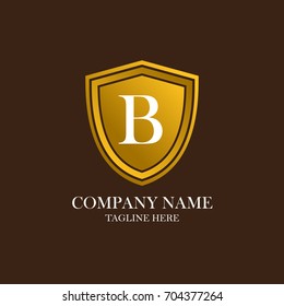 A start letter B with a gold shielded logo