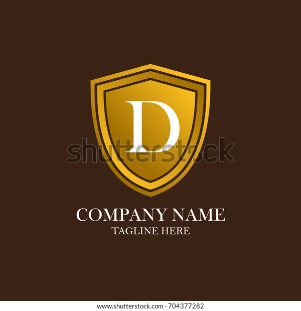 Start Letter D Gold Shielded Logo Stock Vector Royalty Free 704377282 