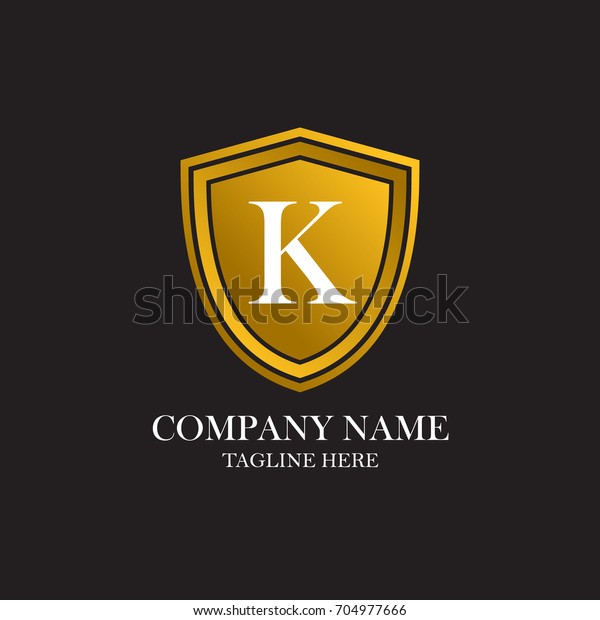 Start Letter K Gold Shielded Logo Stock Vector Royalty Free 704977666 
