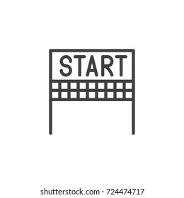 Start line icon, outline vector sign, linear style pictogram isolated on white. Symbol, logo illustration. Editable stroke