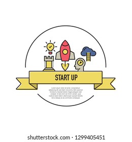 START UP LINE ICON SET