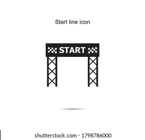 Icono de línea de inicio gráfico de ilustración vectorial en segundo plano